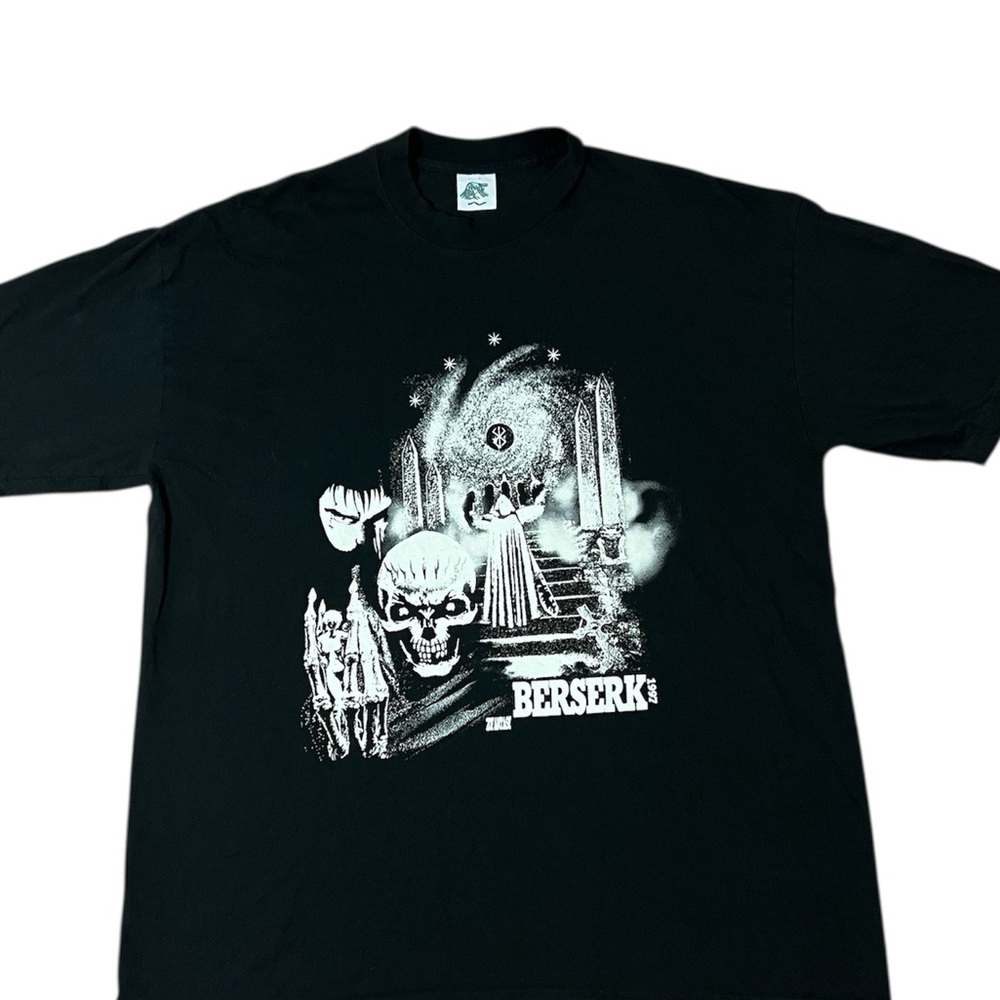 BERSERK 1997 anime graphic tee black XL Fantasy Guts and the Skull Knight 2D